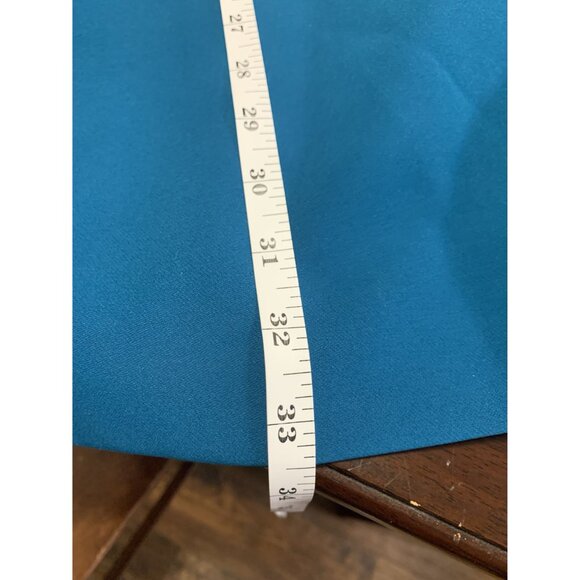 Eliza J. Drape Laguna Crepe Cocktail Shift Dress Size 4 Teal - Picture 8 of 8